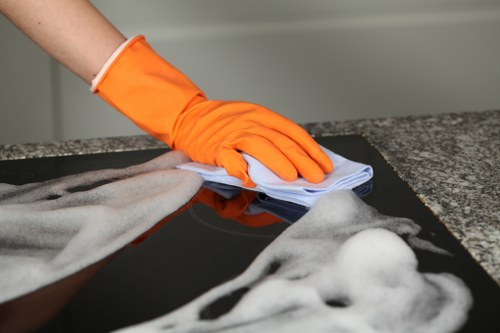 Hard floor cleaning equipment being used in a local SW7 property